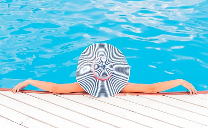 woman in pool